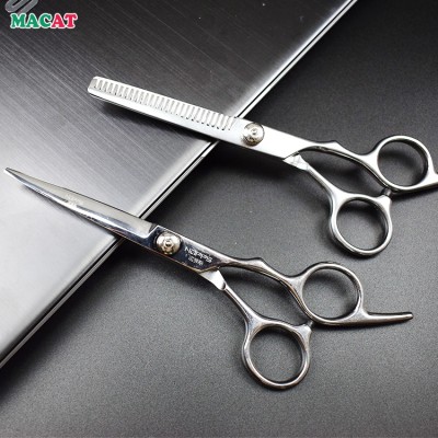 Hairdressing scissors with opposing handle for hair accessories